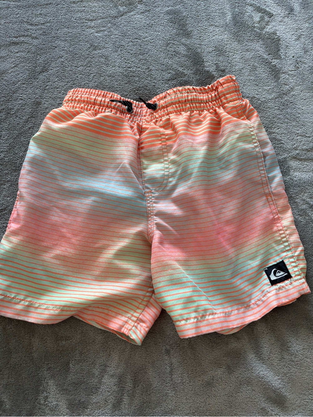 Quiksilver Boys' Orange Striped Swim Shorts - Size S